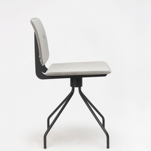 tienda online silla tapizada gris giratoria