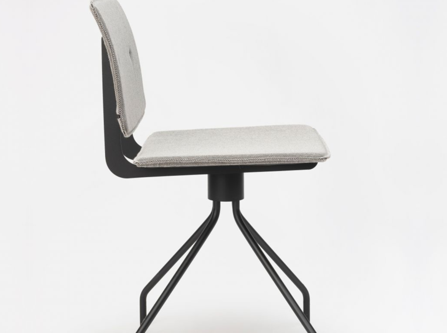 tienda online silla tapizada gris giratoria